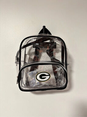 Logo brands Green Bay packers Clear Black Trim Backpack Like New